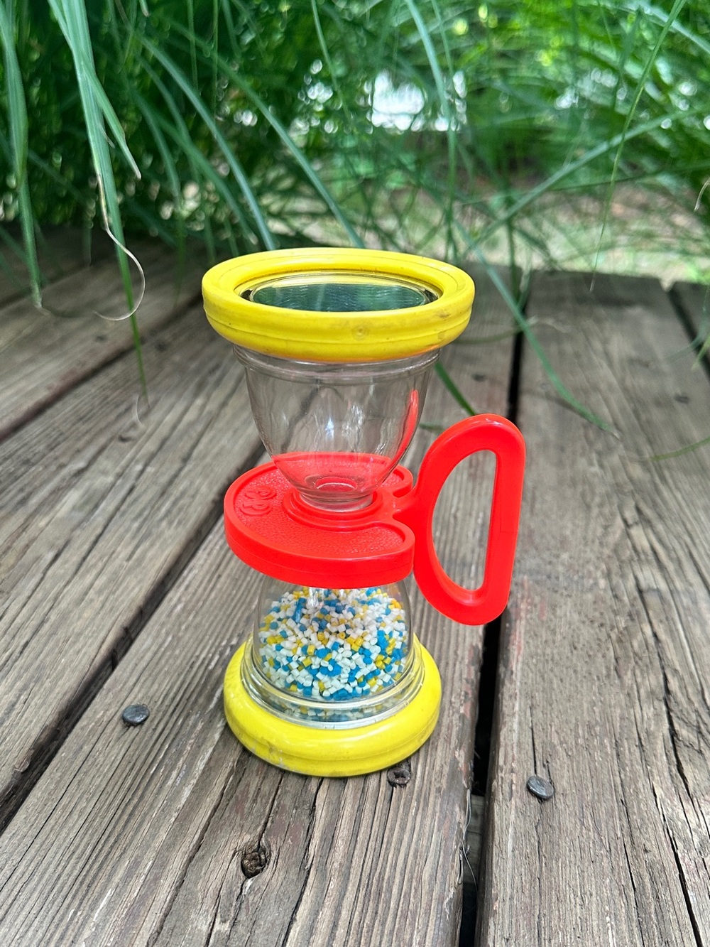Vintage Fisher-Price Shake N' Roll Hourglass Rattle